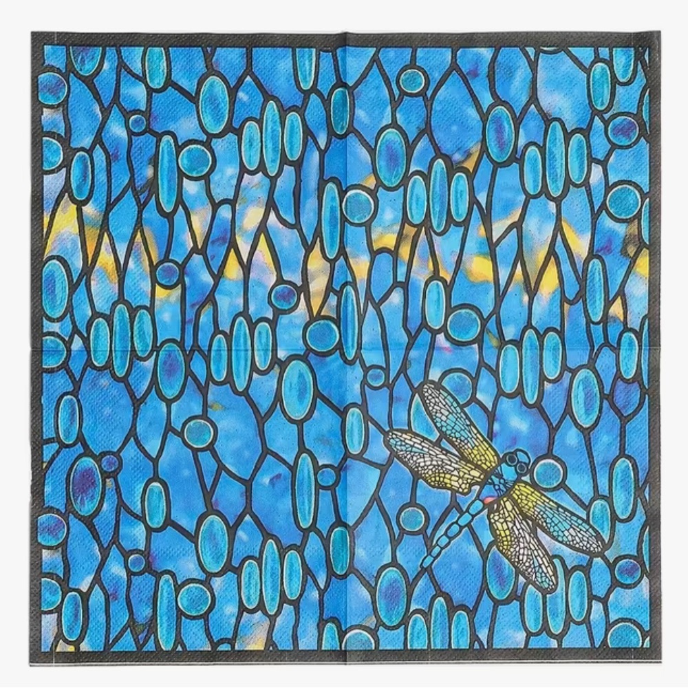 Blue Dragonfly Cocktail Beverage 3-ply Paper Napkins, 20-ct - Picture 4 of 6